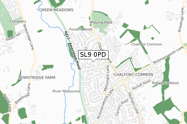 SL9 0PD map - small scale - OS Open Zoomstack (Ordnance Survey) SL9 0PD map - small scale - OS Open Zoomstack (Ordnance Survey)