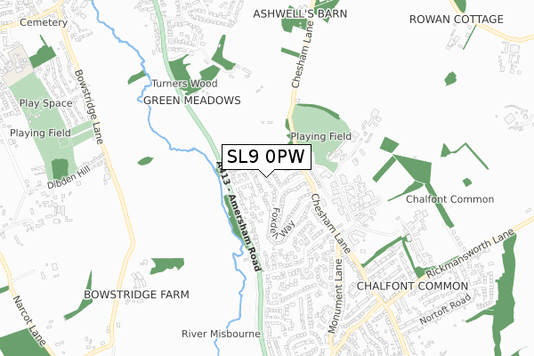 SL9 0PW map - small scale - OS Open Zoomstack (Ordnance Survey) SL9 0PW map - small scale - OS Open Zoomstack (Ordnance Survey)