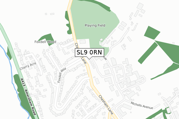 SL9 0RN map - large scale - OS Open Zoomstack (Ordnance Survey)