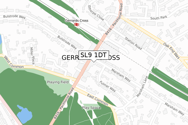 SL9 1DT map - large scale - OS Open Zoomstack (Ordnance Survey)