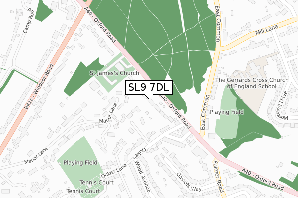 SL9 7DL map - large scale - OS Open Zoomstack (Ordnance Survey)