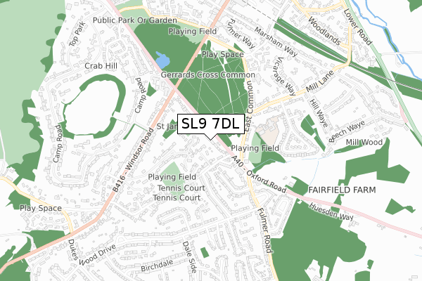 SL9 7DL map - small scale - OS Open Zoomstack (Ordnance Survey)