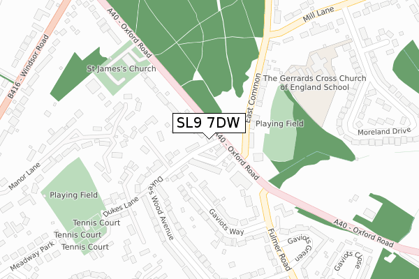 SL9 7DW map - large scale - OS Open Zoomstack (Ordnance Survey)