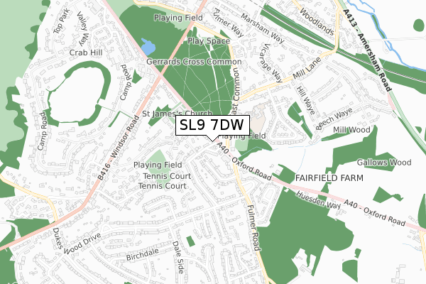 SL9 7DW map - small scale - OS Open Zoomstack (Ordnance Survey)