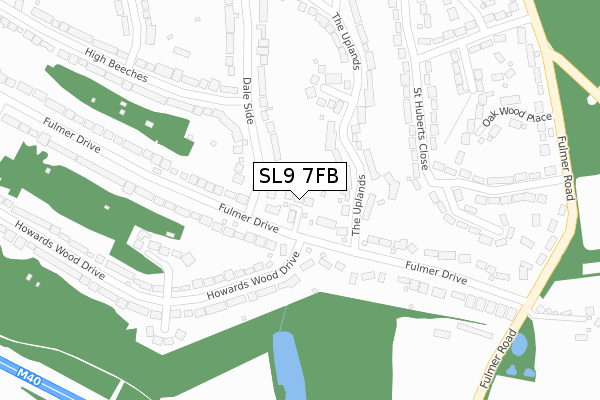 SL9 7FB map - large scale - OS Open Zoomstack (Ordnance Survey)