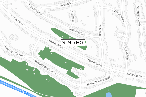 SL9 7HG map - large scale - OS Open Zoomstack (Ordnance Survey)