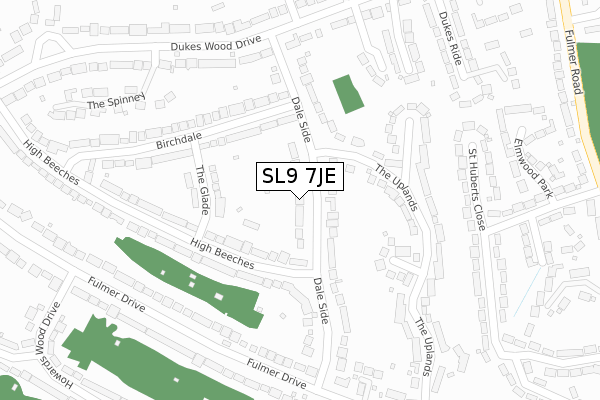 SL9 7JE map - large scale - OS Open Zoomstack (Ordnance Survey)