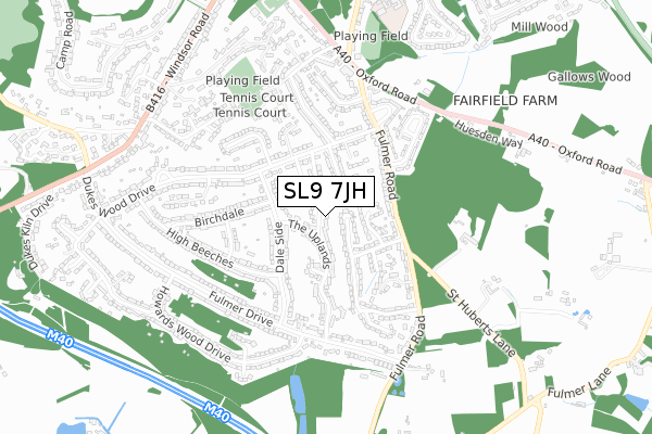 SL9 7JH map - small scale - OS Open Zoomstack (Ordnance Survey) SL9 7JH map - small scale - OS Open Zoomstack (Ordnance Survey)