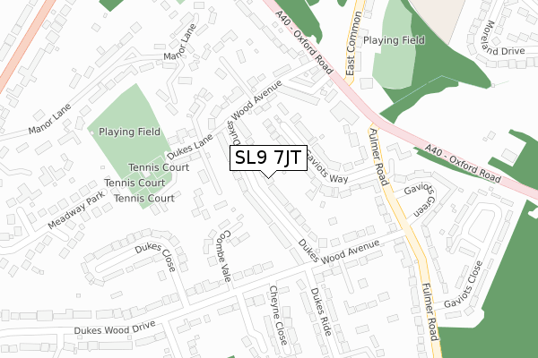 SL9 7JT map - large scale - OS Open Zoomstack (Ordnance Survey)