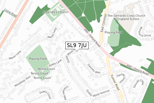 SL9 7JU map - large scale - OS Open Zoomstack (Ordnance Survey)