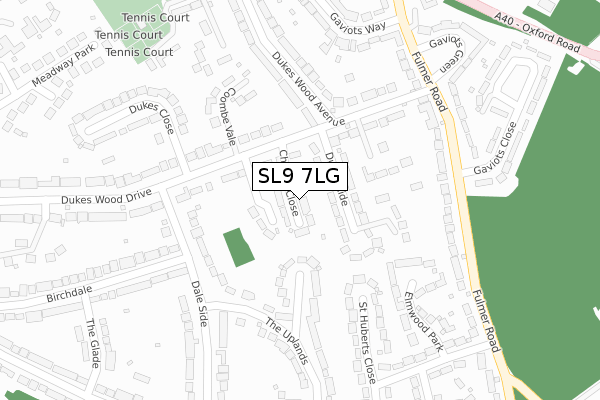 SL9 7LG map - large scale - OS Open Zoomstack (Ordnance Survey)