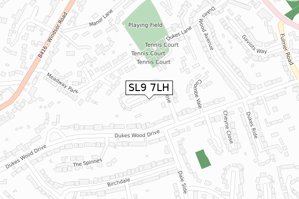 SL9 7LH map - large scale - OS Open Zoomstack (Ordnance Survey)