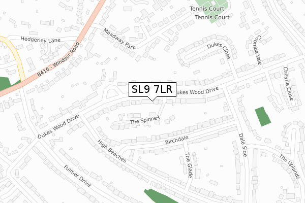 SL9 7LR map - large scale - OS Open Zoomstack (Ordnance Survey)