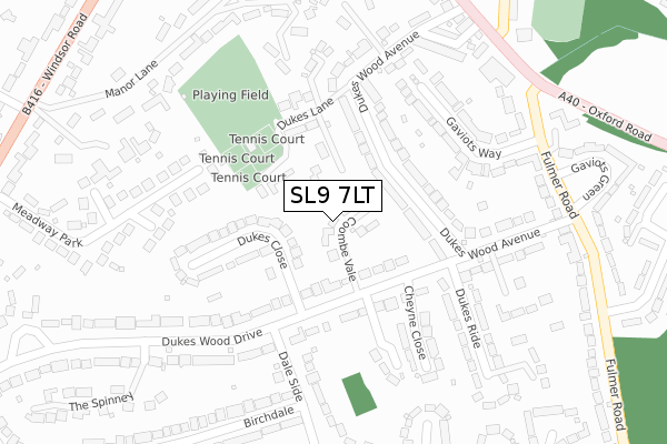 SL9 7LT map - large scale - OS Open Zoomstack (Ordnance Survey)