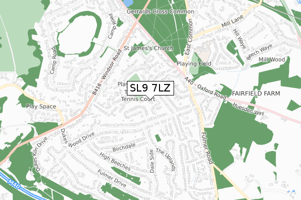 SL9 7LZ map - small scale - OS Open Zoomstack (Ordnance Survey) SL9 7LZ map - small scale - OS Open Zoomstack (Ordnance Survey)