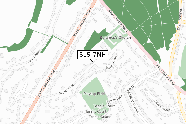 SL9 7NH map - large scale - OS Open Zoomstack (Ordnance Survey)