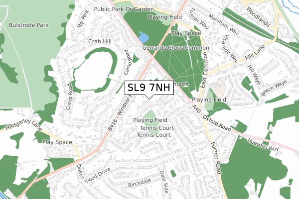 SL9 7NH map - small scale - OS Open Zoomstack (Ordnance Survey)