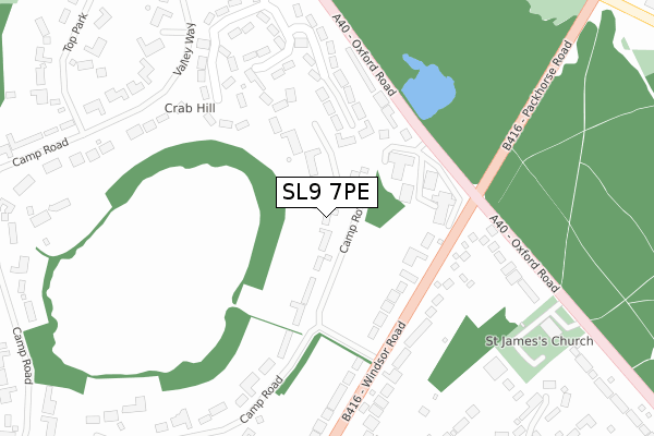 SL9 7PE map - large scale - OS Open Zoomstack (Ordnance Survey)