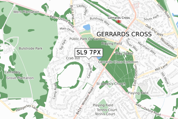 SL9 7PX map - small scale - OS Open Zoomstack (Ordnance Survey)