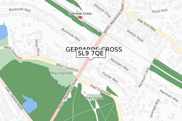 SL9 7QE map - large scale - OS Open Zoomstack (Ordnance Survey)