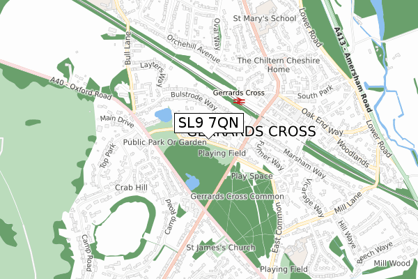 SL9 7QN map - small scale - OS Open Zoomstack (Ordnance Survey)