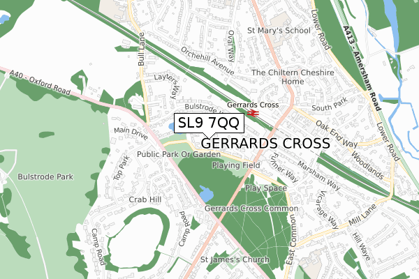 SL9 7QQ map - small scale - OS Open Zoomstack (Ordnance Survey)