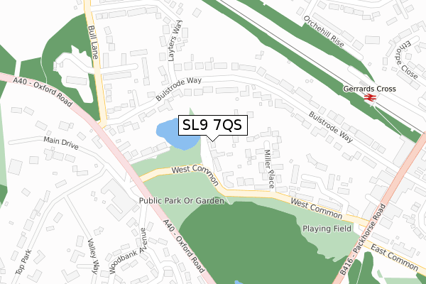 SL9 7QS map - large scale - OS Open Zoomstack (Ordnance Survey)