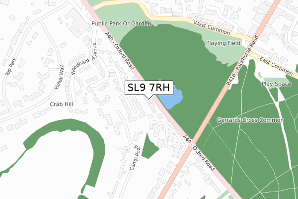 SL9 7RH map - large scale - OS Open Zoomstack (Ordnance Survey)