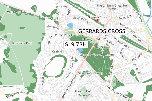 SL9 7RH map - small scale - OS Open Zoomstack (Ordnance Survey)