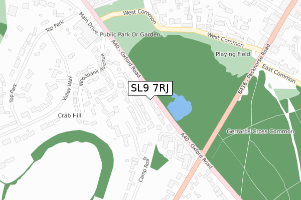 SL9 7RJ map - large scale - OS Open Zoomstack (Ordnance Survey)