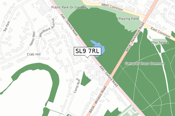 SL9 7RL map - large scale - OS Open Zoomstack (Ordnance Survey)