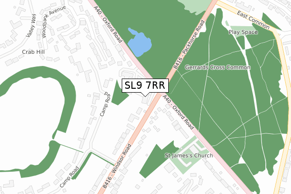 SL9 7RR map - large scale - OS Open Zoomstack (Ordnance Survey)