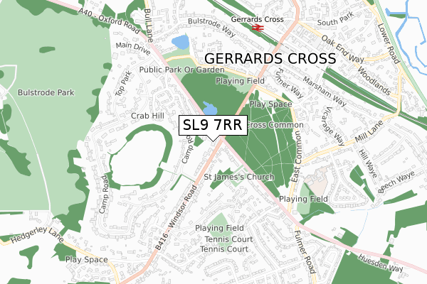 SL9 7RR map - small scale - OS Open Zoomstack (Ordnance Survey)