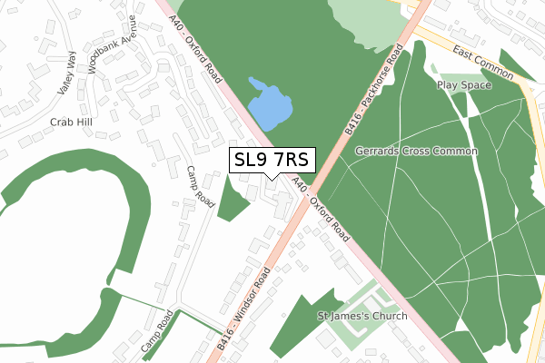 SL9 7RS map - large scale - OS Open Zoomstack (Ordnance Survey)