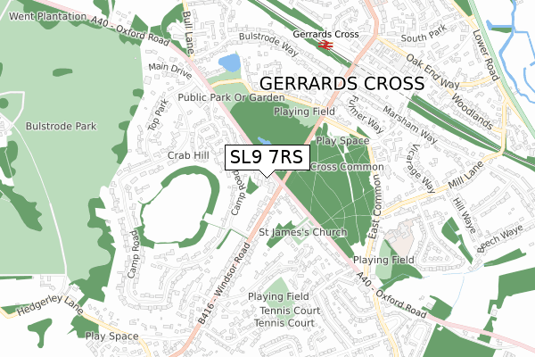 SL9 7RS map - small scale - OS Open Zoomstack (Ordnance Survey)