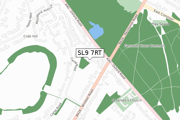 SL9 7RT map - large scale - OS Open Zoomstack (Ordnance Survey)