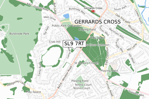 SL9 7RT map - small scale - OS Open Zoomstack (Ordnance Survey)