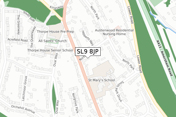 SL9 8JP map - large scale - OS Open Zoomstack (Ordnance Survey)