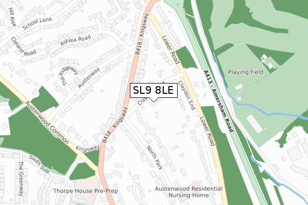 SL9 8LE map - large scale - OS Open Zoomstack (Ordnance Survey)