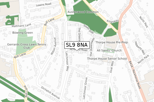 SL9 8NA map - large scale - OS Open Zoomstack (Ordnance Survey) SL9 8NA map - large scale - OS Open Zoomstack (Ordnance Survey)