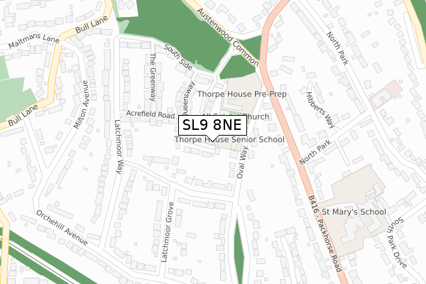 SL9 8NE map - large scale - OS Open Zoomstack (Ordnance Survey)