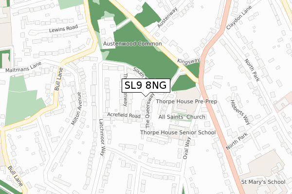 SL9 8NG map - large scale - OS Open Zoomstack (Ordnance Survey)