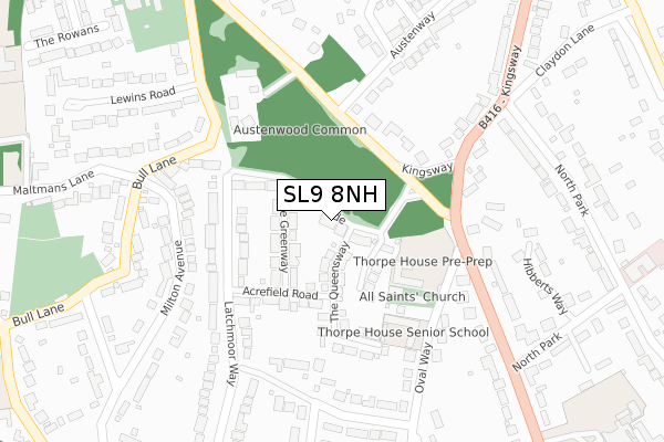 SL9 8NH map - large scale - OS Open Zoomstack (Ordnance Survey)