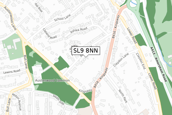 SL9 8NN map - large scale - OS Open Zoomstack (Ordnance Survey)