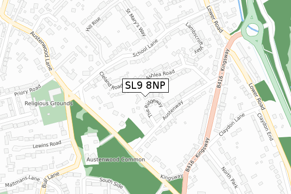 SL9 8NP map - large scale - OS Open Zoomstack (Ordnance Survey)