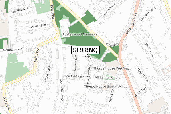 SL9 8NQ map - large scale - OS Open Zoomstack (Ordnance Survey)