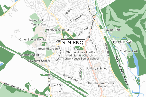 SL9 8NQ map - small scale - OS Open Zoomstack (Ordnance Survey)