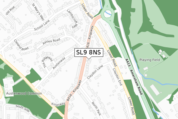 SL9 8NS map - large scale - OS Open Zoomstack (Ordnance Survey)