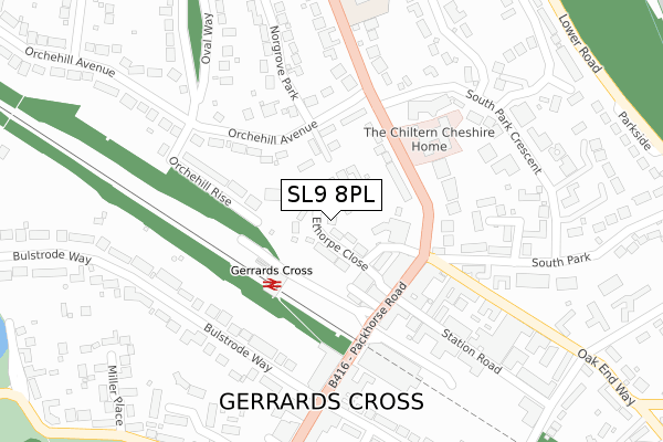 SL9 8PL map - large scale - OS Open Zoomstack (Ordnance Survey)