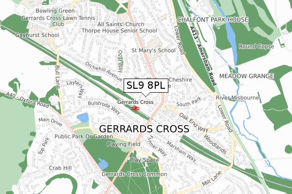 SL9 8PL map - small scale - OS Open Zoomstack (Ordnance Survey)